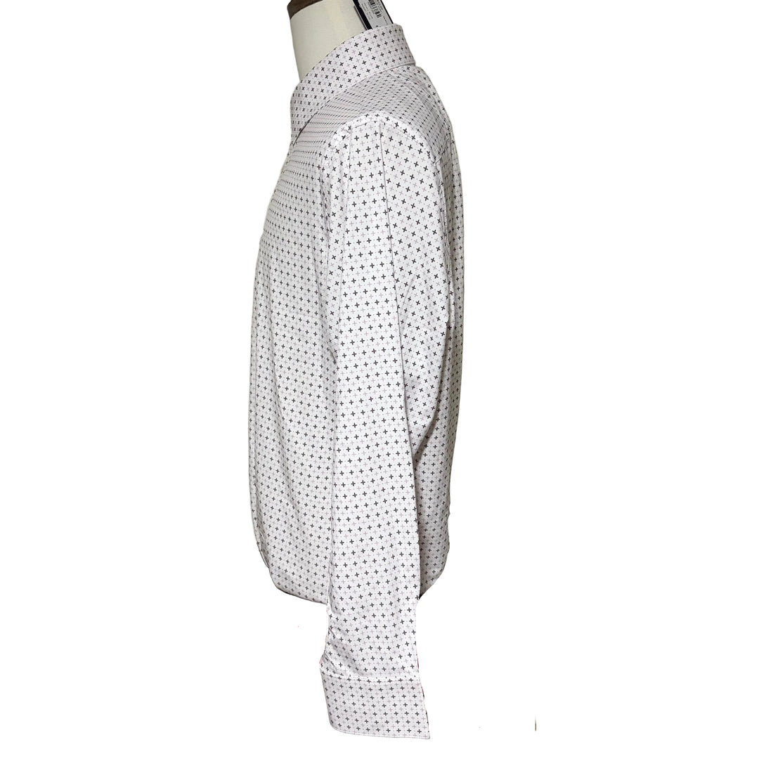 Mizzen + Main Leeward L/S Dress Shirt - Eggplant Hatch Mark - Large
