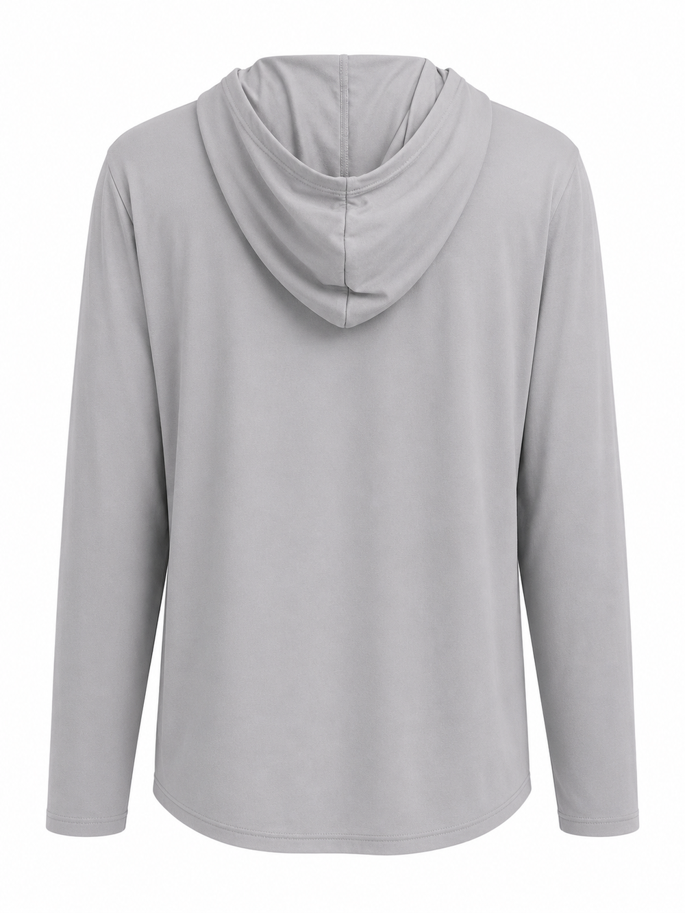 Cuts AO Long Sleeve Hooded Curve-Hem Tee - Stratus Gray - 2XL - Skorzie