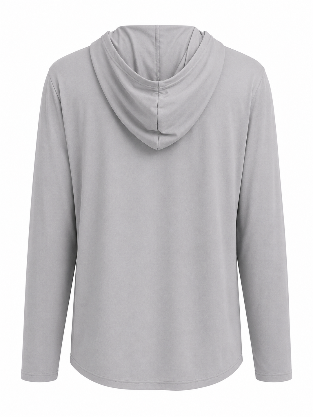 Cuts AO Long Sleeve Hooded Curve-Hem Tee - Stratus Gray - 2XL - Skorzie