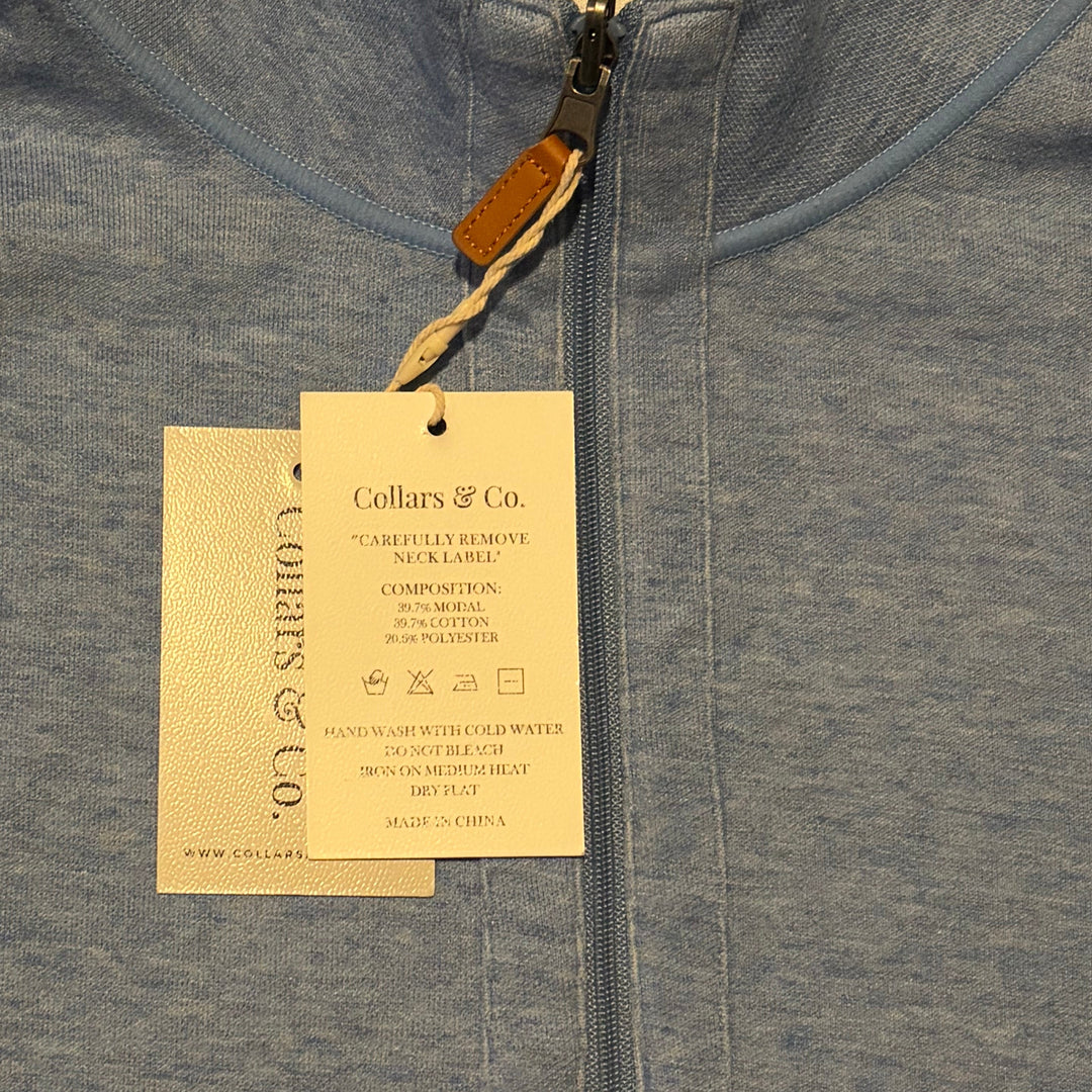 Collars & Co Men's Golf Quarter Zip Reversible Blue Size XL
