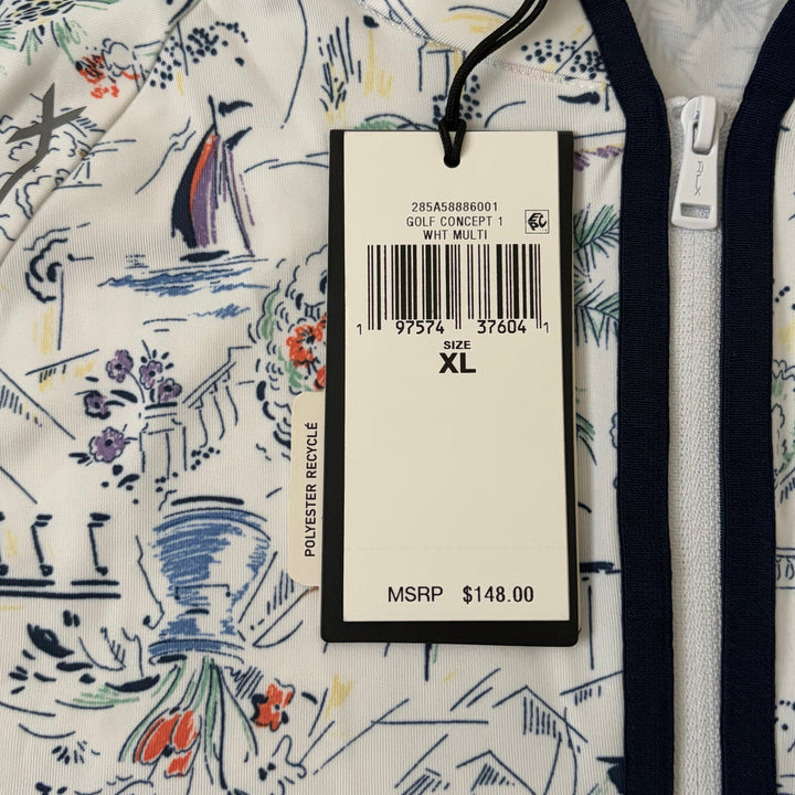 RLX Ralph Lauren Women's Golf Top Half Zip White Multi Size XL