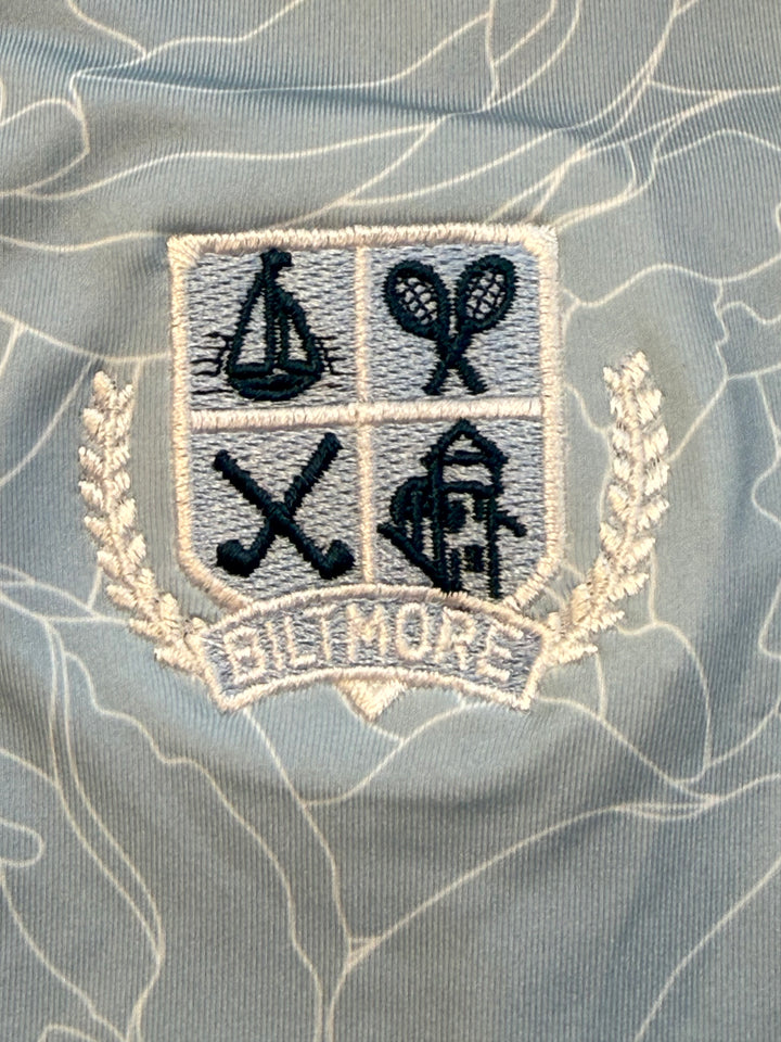 Adidas Roses Quarter Zip Mock (w/ logo) - Steel Blue