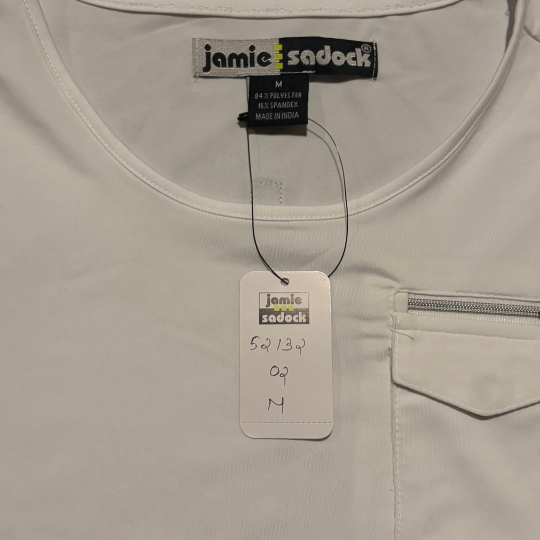 Jamie Sadock Women's Golf Polo Crew Neck Pocket T Sugar Size M