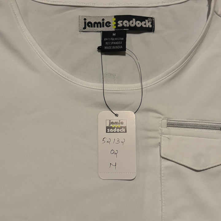 Jamie Sadock Women's Golf Polo Crew Neck Pocket T Sugar Size M