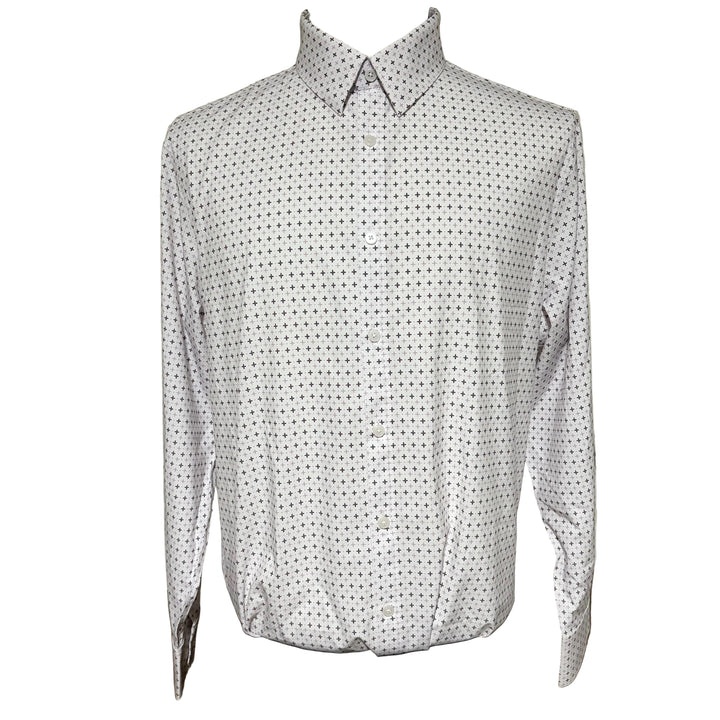 Mizzen + Main Leeward L/S Dress Shirt - Eggplant Hatch Mark - Large