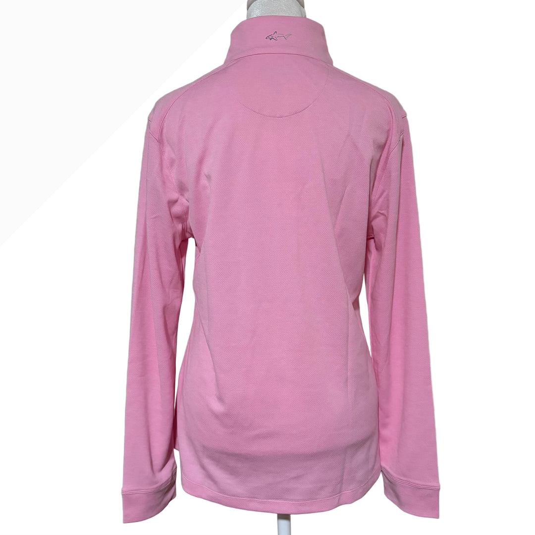 Greg Norman Freedom Performance Zip Pullover - Pink Dream Heather - Medium - Skorzie