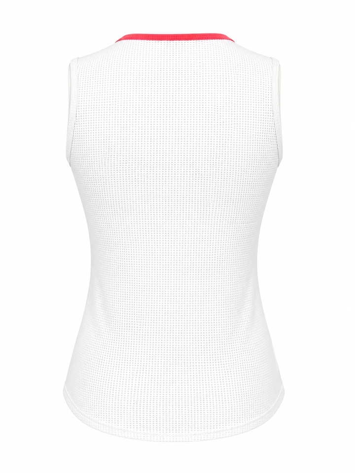 Lucky In Love White Mesh Tank Top- Medium - Skorzie