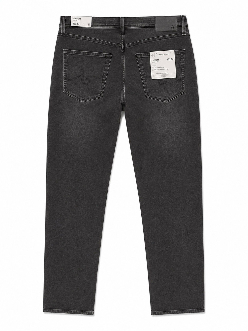 AG Men's Everett Slim Straight Jeans - Black Wash - Skorzie