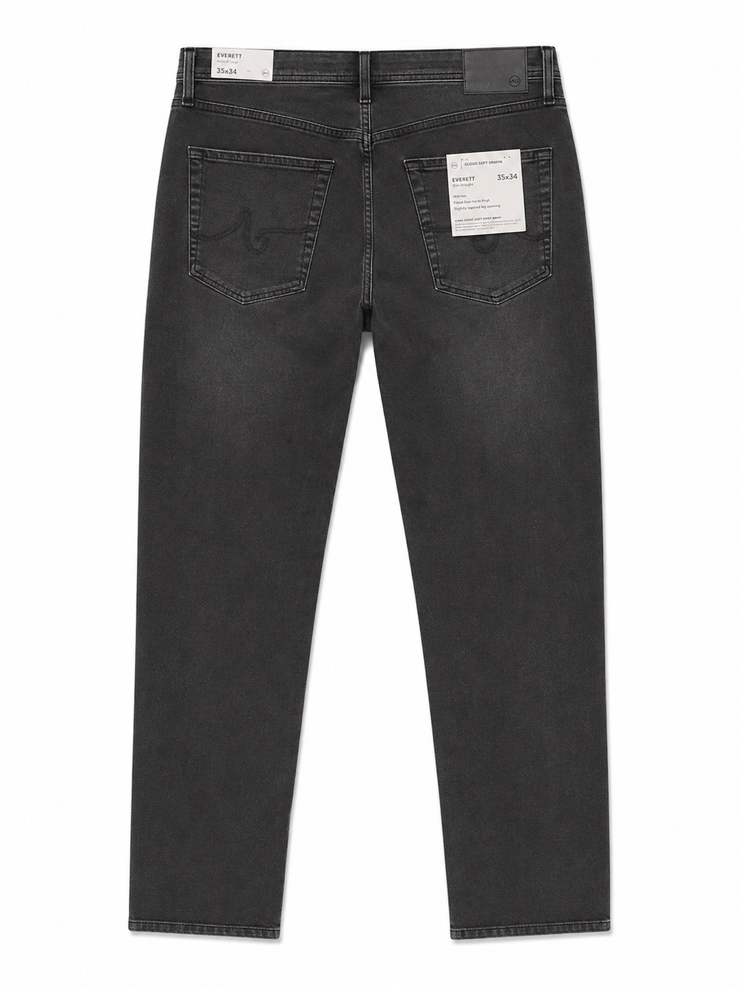 AG Men's Everett Slim Straight Jeans - Black Wash - Skorzie