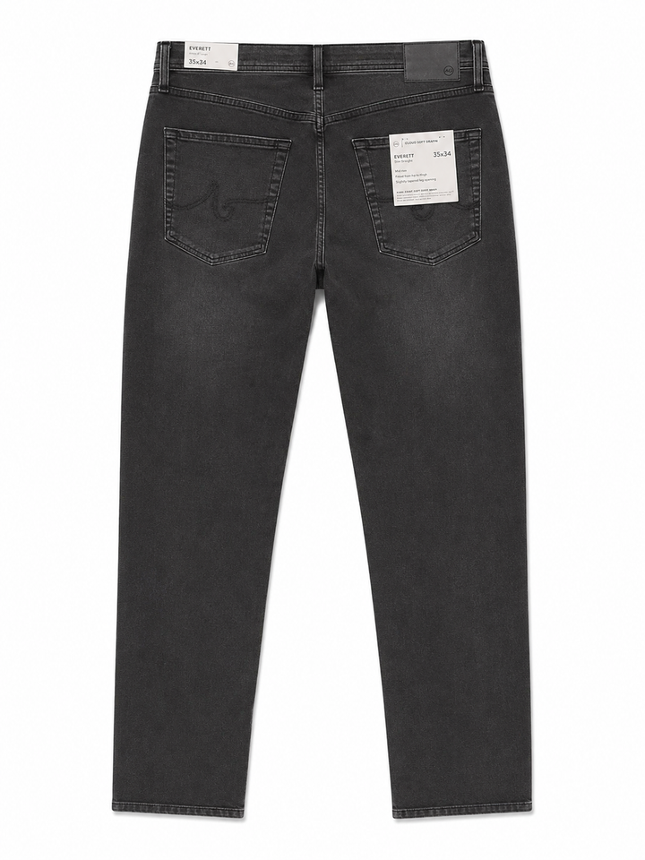 AG Men's Everett Slim Straight Jeans - Black Wash - Skorzie