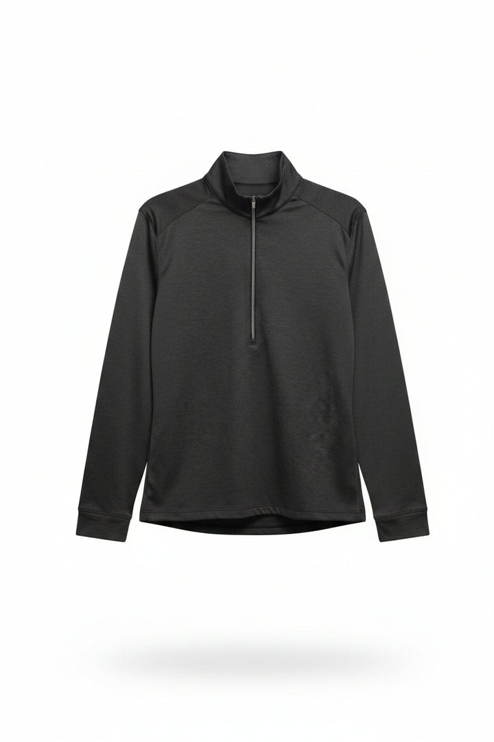 Greg Norman Womens Long Sleeve Pro Series Polo - Black/Grey Heather