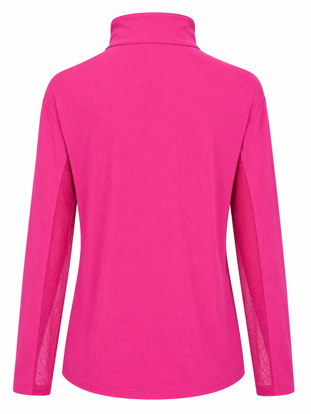 IBKUL Solid Long Sleeve Zip Mock - Raspberry