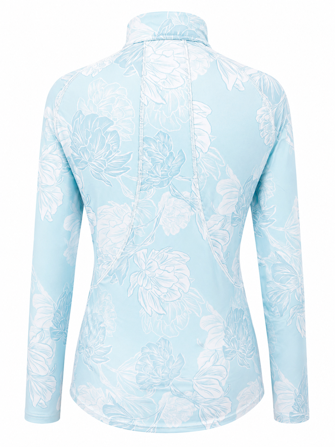 G/Fore Floral Quarter Zip (w/ logo) - Aqua - Small