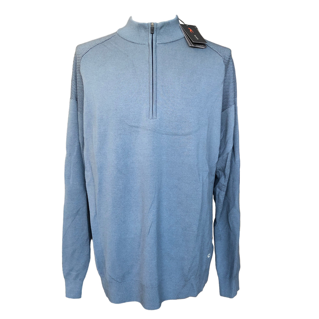 KJUS Men's Kulm Half-Zip (w/logo) - Steel Blue - XX-Large - Skorzie