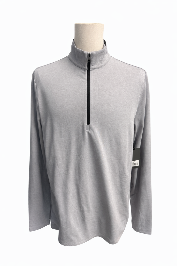 G/FORE Brushed Back Tech Quarter Zip Pullover - Light Grey Melange - Medium