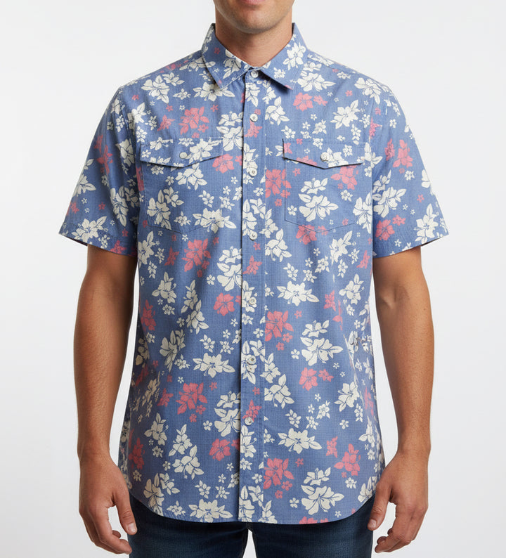 Straight Down Men's Shirt Paniolo Woven Tidal Size L