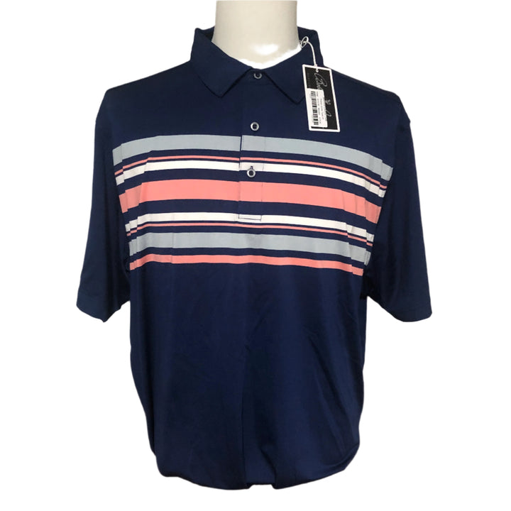Bobby Jones Jersey Stripe Polo (w/ logo) - Summer Navy - XX-Large - Skorzie