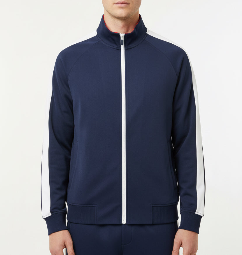 Straight Down Men's Golf Jacket Four Four Two Track New Indigo Size L