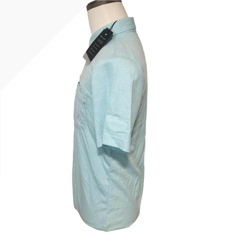 Travis Matthew Bay Swim Polo (w/ logo) - Heather Blue - Small - Skorzie