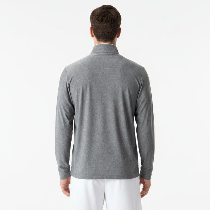 Original Penguin Men's Tennis Quarter Zip Quiet Grey Heather Size M
