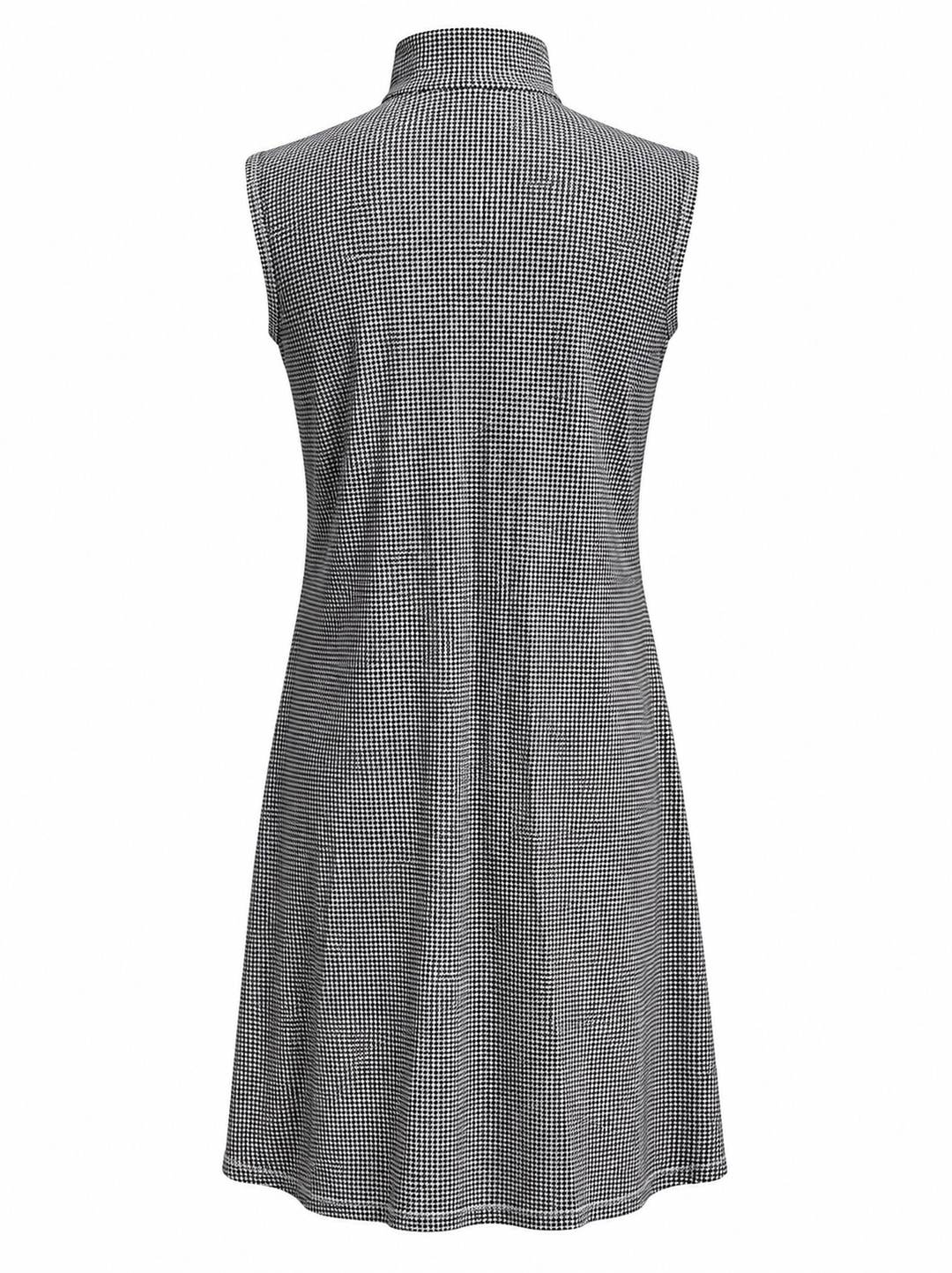 IBKUL Mini Check Sleeveless Zip Dress - Black/White
