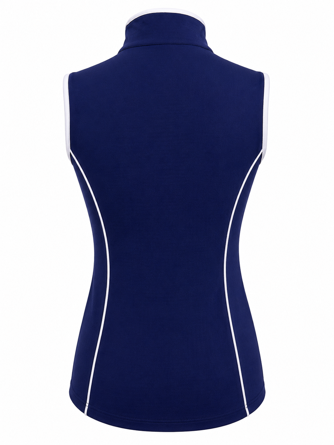 G-Lifestyle Sleeveless Piping Mock Neck Top - Royal Blue - Small