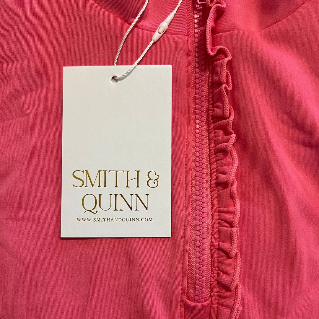 Smith & Quinn Women's L/S Polo Ava Ruffle 1/4 Zip Rose Size S