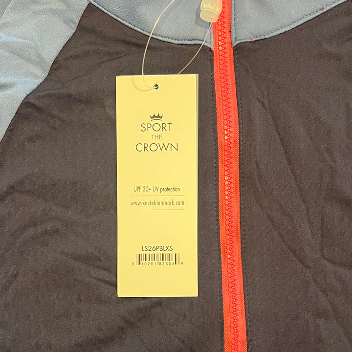 Kastel Women's L/S Polo 1/4 Zip Navy/Pacific/Hot Pink Size XS
