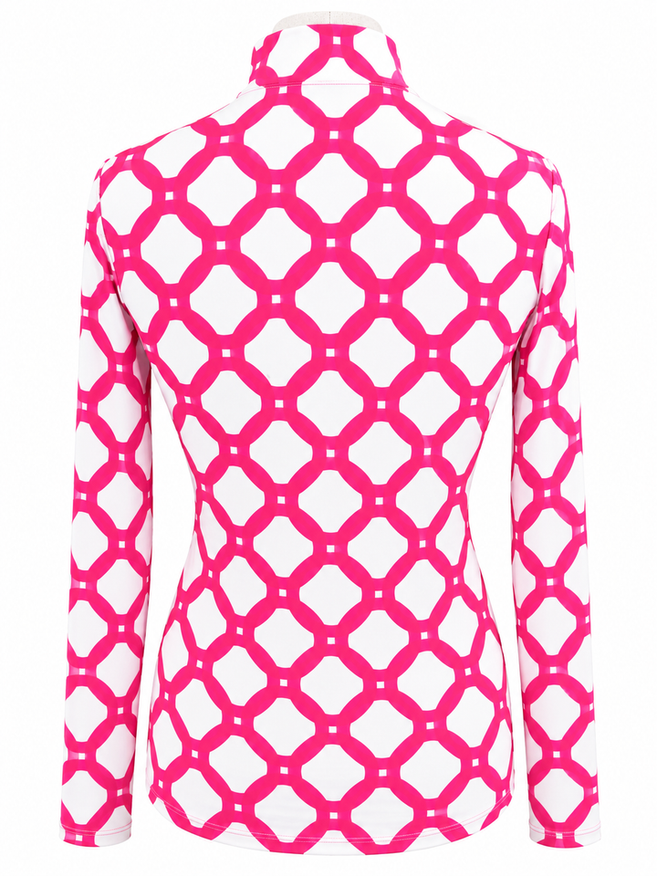 G-Lifestyle Long Sleeve Quarter Zip Top - Circle Geo - Small