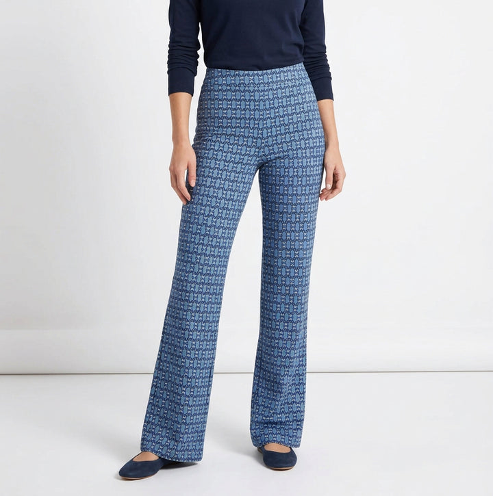 J. McLaughlin Women's Pants Carmel (26.5") Blue/Navy Signet Lock - Skorzie