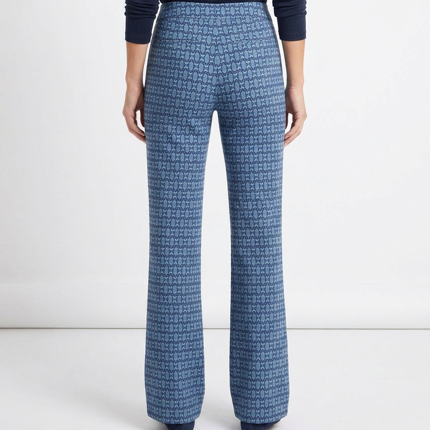 J. McLaughlin Women's Pants Carmel (26.5") Blue/Navy Signet Lock - Skorzie