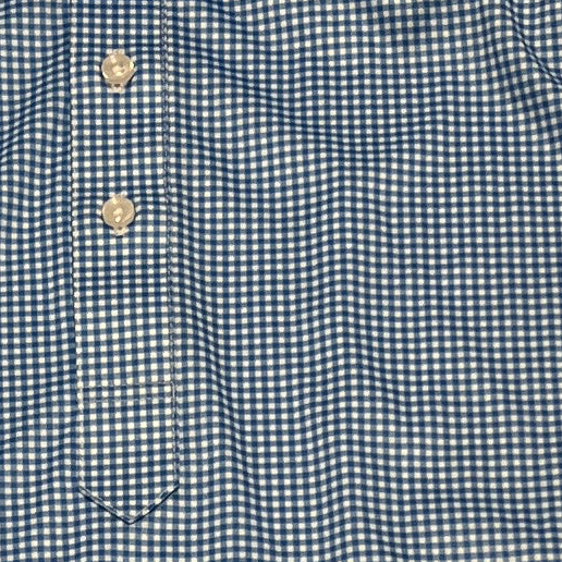 Collars & Co. Men's Polo Performance Fabric Semi-Spread Collar Blue Gingham Size XL