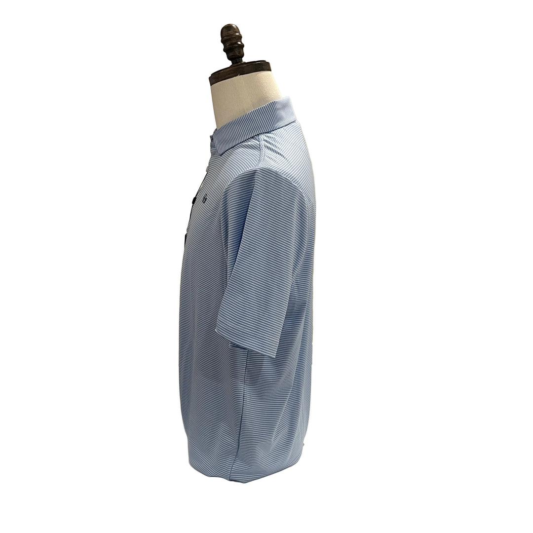 Good Good Golf Birdie Blue Polo - Light Blue Stripe - Skorzie