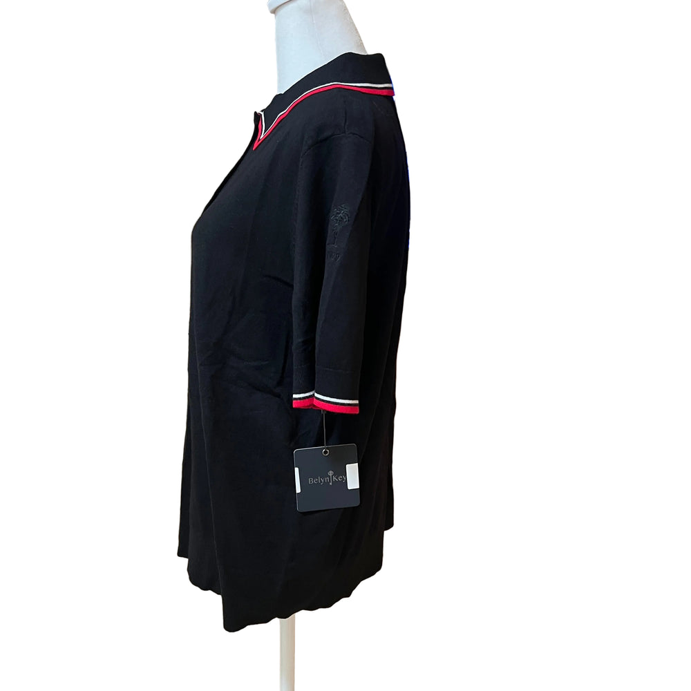 Belyn Key Niecie Sweater (w/ logo) - Onyx/Chalk/Scarlet - X-Large - Skorzie