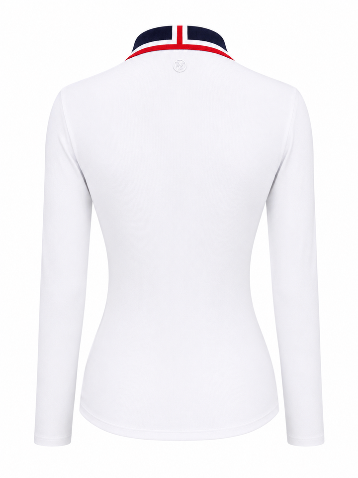 G/FORE Johnny Collar Ribbed Tech Nylon Long Sleeve Polo - Small