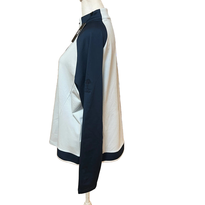 FootJoy Quarter Zip Midlayer (w/logo) - Navy/Sky Blue - X-Large - Skorzie