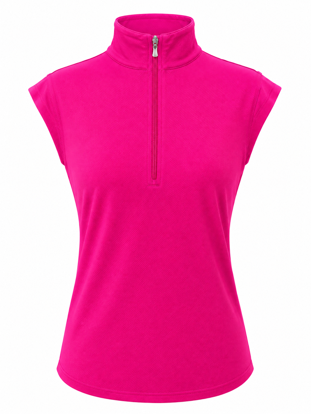 SanSoleil SolCool Sleeveless Mock Zip Top - Fuchsia