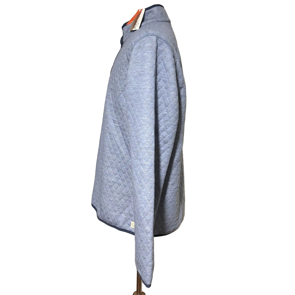Marine Layer Corbet Quilted Reversible Pullover - Mid Blue/Light Grey - Skorzie