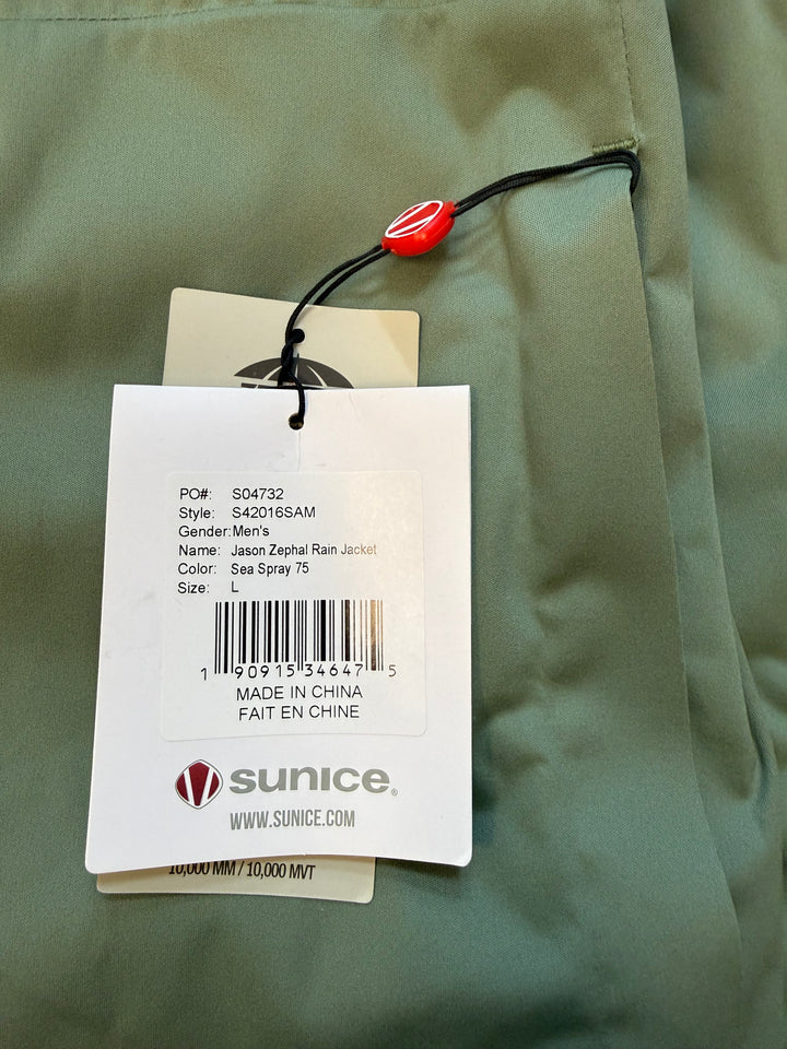 Sunice Jason Zephal Elite Waterproof Performance Rain Jacket - Sea Spray - Large