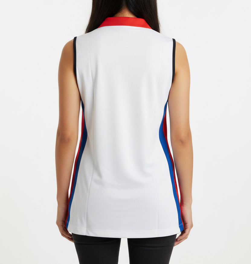 Lohla Sport Women's Golf Top White/Red/Blue Size M