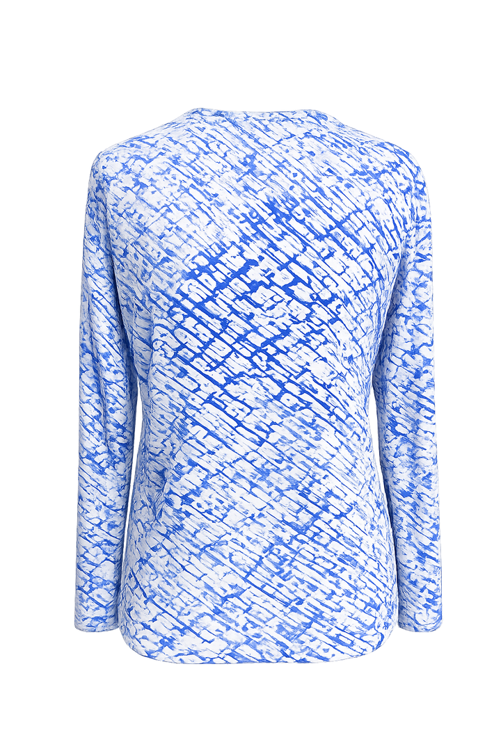 IBKUL Liz Long Sleeve Crew Neck Top - Blue
