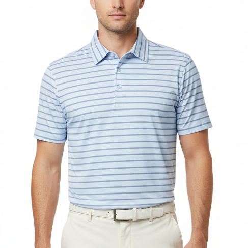 Straight Down Men's Golf Polo Quintero Stripe Nantucket Size L