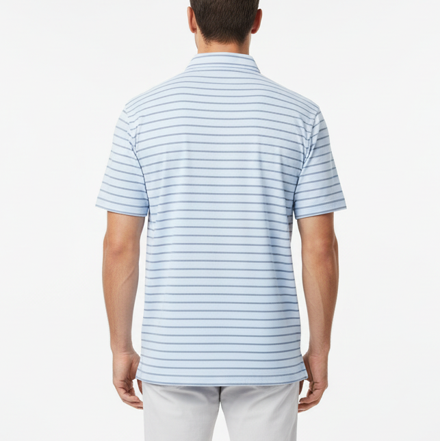 Straight Down Men's Golf Polo Quintero Stripe Nantucket Size L