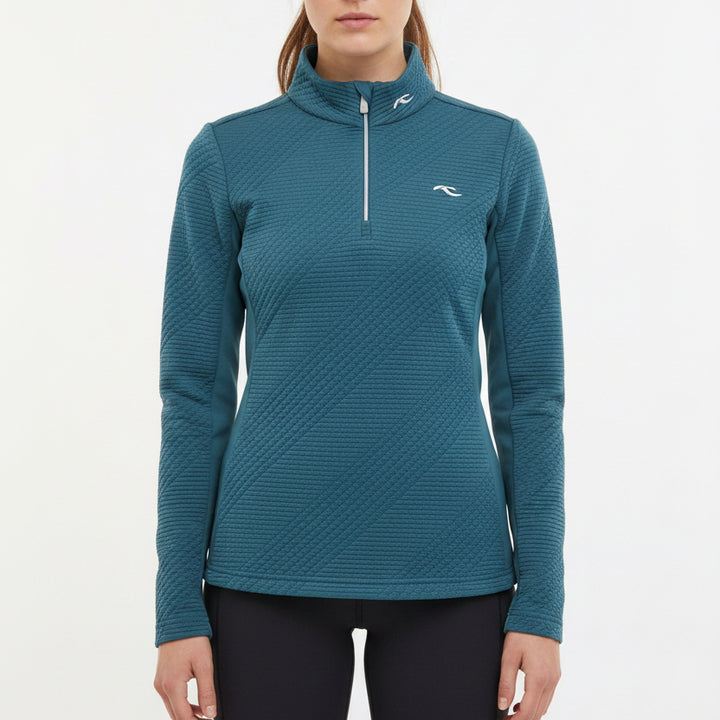 KJUS Women's Golf Half Zip Neila Midlayer (w/logo) Blue Size XS