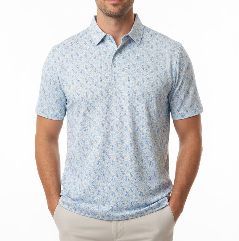 Straight Down Men's Golf Polo Pasadena Lake Size L