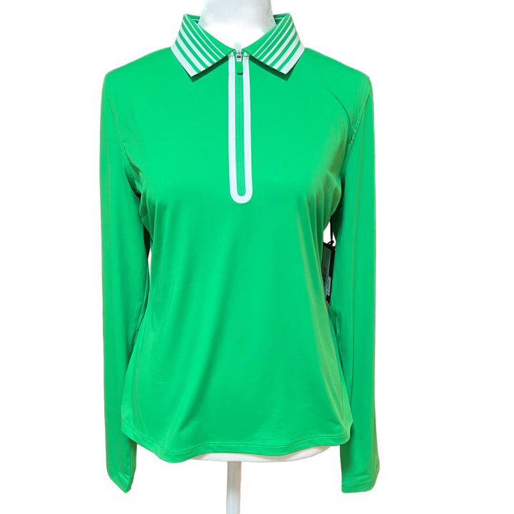 G/FORE Silky Tech Nylon 1/4 Zip Polo - Lime - Skorzie