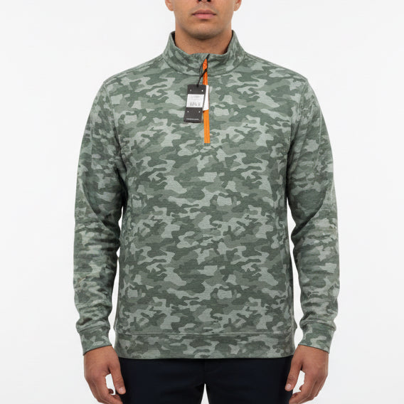 Straight Down Men's Golf Quarter Zip Arlington Dark Forest Size L