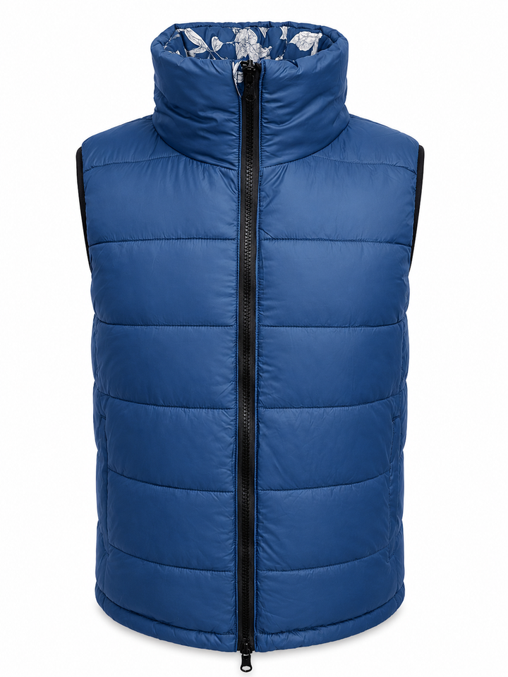 Kastel Denmark Reversible Full Zip Vest - French Tulip/Sailor Blue - Skorzie
