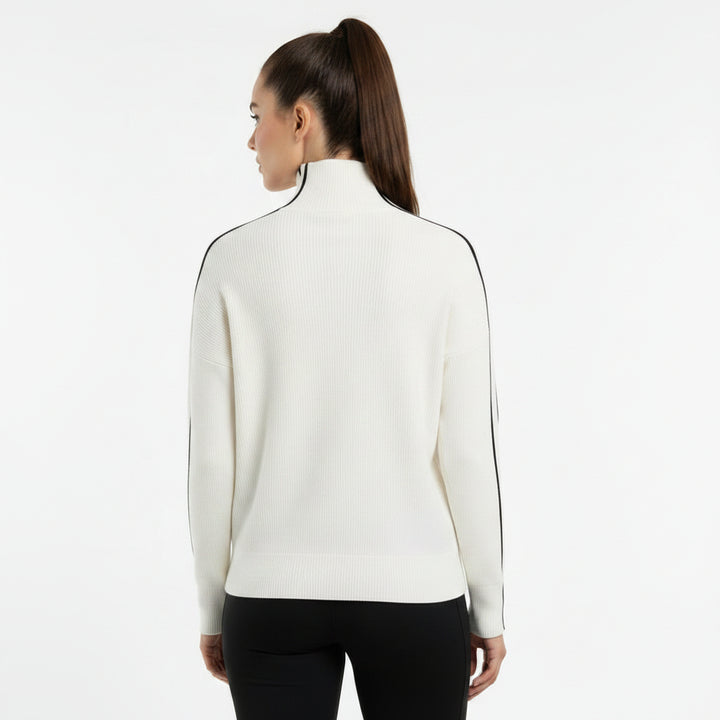 G/FORE Women's Sweater Turtleneck Contrast Stripe White Size S
