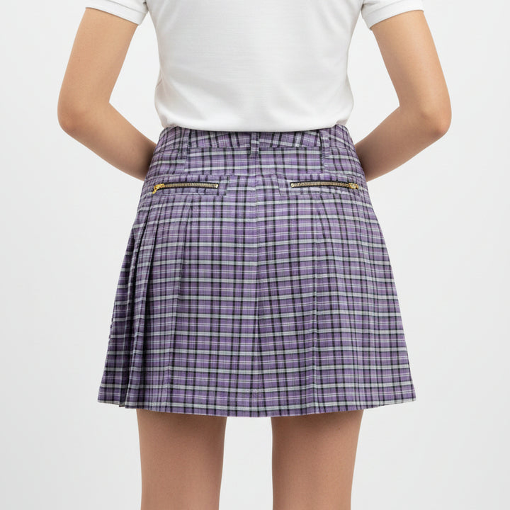 Brendratti Women's Golf Skort 18" Purple/Black Plaid